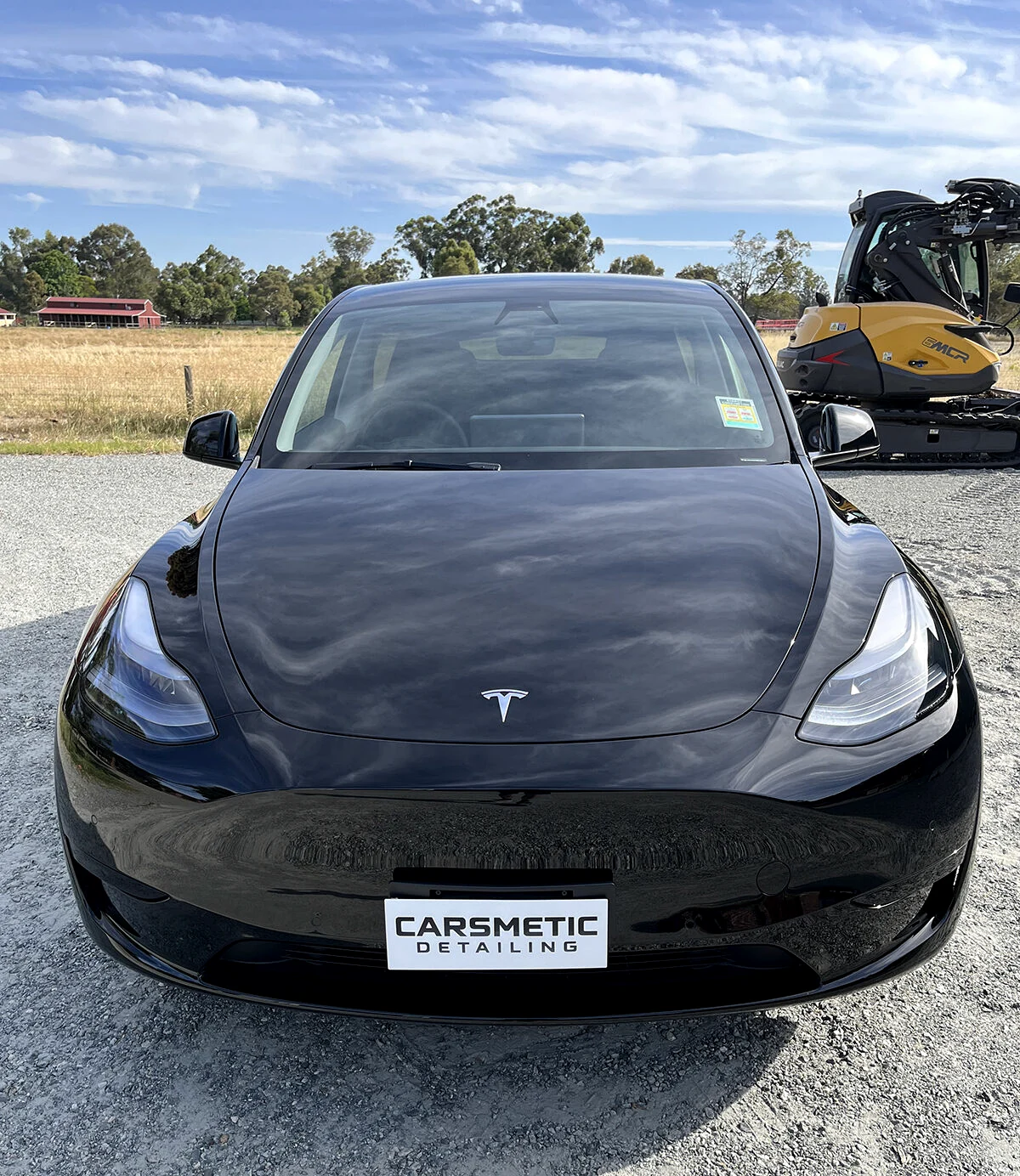 Tesla with Carsmetic Detailing registration plate